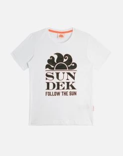 Sundek MINI NEW LOGO T-SHIRT GIROCOLLO CON STAMPA CAMOU