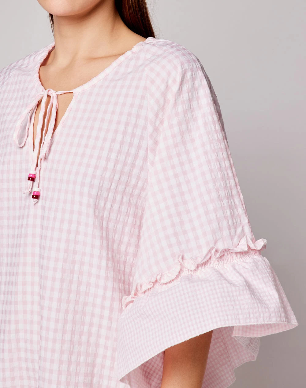 Sundek CAMICIA IN COTONE VICHY CON MANICHE A BALZE 5 Sundek CAMICIA IN COTONE VICHY CON MANICHE A BALZE - immagine 3
