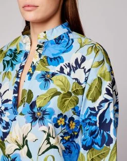 Sundek ABITO IN COTONE CON COLLO ALLA COREANA E FANTASIA FLOREALE -Moda Sconto 8050842752935 1302