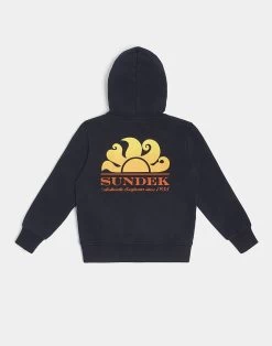 Sundek FELPA FULL ZIP CON STAMPA LOGO SUL RETRO