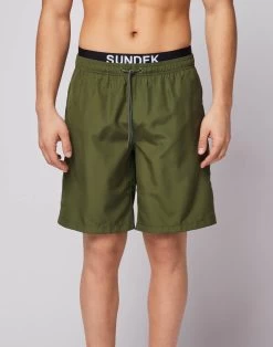 Sundek COSTUME DA BAGNO LUNGO VITA ELASTICATA CON ELASTICO LOGO LIGHT POLY