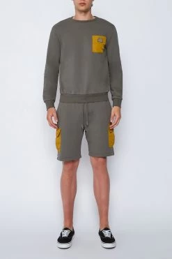 Sundek FELPA GIROCOLLO CON TASCHINO -Moda Sconto MAN FLEECE POCKETSWEATSHIRT ROCK01 M151JHF6600 95501 2