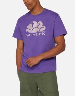 Sundek T-SHIRT STAMPA LOGO TRATTEGGIATO