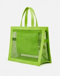 Sundek TOTE GRANDE IN MESH -Moda Sconto WOMAN BAG MAXIMESH LIME01 GAW724ABME100 12401 2