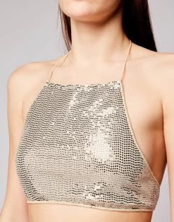 Sundek TOP HIGH NECK CON PAILLETTES 7 Sundek TOP HIGH NECK CON PAILLETTES -Moda Sconto WOMAN BIKINITOP BIKINITOP CALLA W243KTL6700 79200 2