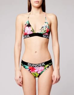 Sundek AIDA TOP A TRIANGOLO CON BANDA LOGATA E STAMPA BORA BORA