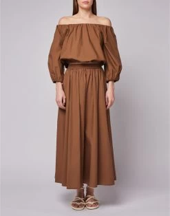 Sundek BLUSA IN COTONE POPELINE E SCOLLO A BARCA