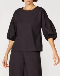 Sundek BLUSA IN POPELINE CON MANICHE A PALLONCINO