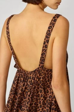 Sundek ABITO IN COTONE MUSLIN CON STAMPA LEOPARDATA -Moda Sconto WOMAN DRESS POPELINEDRESS RAWWOOD GW758DRCM2LK 974LK 3