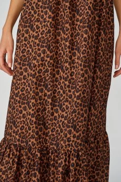 Sundek ABITO IN COTONE MUSLIN CON STAMPA LEOPARDATA -Moda Sconto WOMAN DRESS POPELINEDRESS RAWWOOD GW758DRCM2LK 974LK 4
