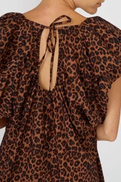 Sundek ABITO IN COTONE MUSLIN A STAMPA LEOPARDATA -Moda Sconto WOMAN DRESS POPELINEDRESS RAWWOOD GW759DRCM2LK 974LK 4