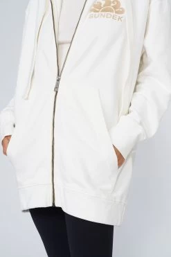 Sundek FELPA FULL ZIP CON CAPPUCCIO E STAMPA DEL LOGO -Moda Sconto WOMAN FLEECE FLEECE CALLA GW062JHF8300 79200 2