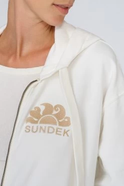Sundek FELPA FULL ZIP CON CAPPUCCIO E STAMPA DEL LOGO -Moda Sconto WOMAN FLEECE FLEECE CALLA GW062JHF8300 79200 3
