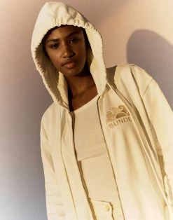 Sundek FELPA FULL ZIP CON CAPPUCCIO E STAMPA DEL LOGO