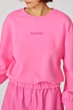 Sundek FELPA A MANICHE AMPIE -Moda Sconto WOMAN FLEECE FLEECE OLEANDER GW061JHF8300 97800 3