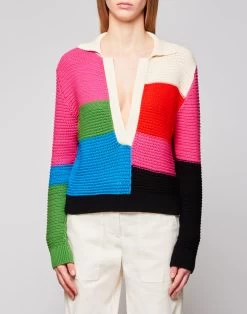 Sundek POLO DONNA IN MAGLIA -Moda Sconto WOMAN KNITWEAR POLOKNITWEAR MULTICOLOR GW837KICN700 31000 1