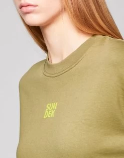 Sundek FELPA GIROCOLLO CON LOGO STAMPATO -Moda Sconto WOMAN LEISURE FLEECE WITH LOGO PRINTS AR GREEN W914JHF9000 14900 3 83fc0279 3a13 424b 89c0 cc5f55abd662