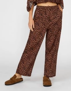 Sundek PANTALONI IN COTONE MUSLIN CON STAMPA LEOPARDATA