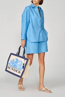 Sundek CAMICIA OVER IN POPELINE DI COTONE -Moda Sconto WOMAN SHIRT POPELINESHIRT LOBELIA GW033SHPI200 78700 1