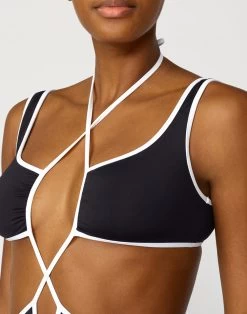 Sundek COSTUME INTERO CON LACCI -Moda Sconto WOMAN SWIMSUIT SWIMSUIT BLACK01 GW471KSL7300 00401 3