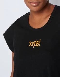 Sundek T-SHIRT IN JERSEY DI COTONE 7 Sundek T-SHIRT IN JERSEY DI COTONE -Moda Sconto WOMAN T SHIRTSS SLEEVELESST SHIRT BLACK01 W384TTJS000 00401 3