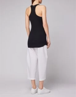 Sundek CANOTTA A COSTINE DONNA IN COTONE -Moda Sconto WOMAN TANKTOP RIBTANKTOP BLACK GW763TTCR600 00400 3