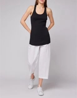 Sundek CANOTTA A COSTINE DONNA IN COTONE -Moda Sconto WOMAN TANKTOP RIBTANKTOP BLACK GW763TTCR600 00400 4